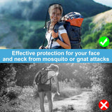 2 Pack Mosquito Head Net Mesh for Insect, Face Neck Fly Netting Hood from Bugs Gnats Noseeums Screen Net for Hiking, Outdoors, Fishing, Gardening, Black