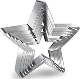 6 Pieces Star Cookie Cutters Set - Stainless Steel Five-Pointed Shaped Cutter, Biscuit Molds, Fondant Cake Cheese Pastry Mold Bakeware Tools Christmas Gifts (Assorted Sizes)