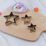 6 Pieces Star Cookie Cutters Set - Stainless Steel Five-Pointed Shaped Cutter, Biscuit Molds, Fondant Cake Cheese Pastry Mold Bakeware Tools Christmas Gifts (Assorted Sizes)