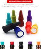 Wine Stoppers Beverage Bottle Sealer Soft Silice Wine Bottle Stoppers Corks with Grip Top for Keeping Wine Champagne Fresh, 8 Pack