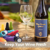 Wine Stoppers Beverage Bottle Sealer Soft Silice Wine Bottle Stoppers Corks with Grip Top for Keeping Wine Champagne Fresh, 8 Pack