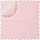 100 Pack Cocktail Napkin 2-Ply Scalloped Edged Dessert Napkins Folded 5 x 5 Inches Disposable Napkins for Dinner Wedding Birthday Party Bridal Anniversary Recepti Event (Pink)