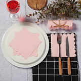 100 Pack Cocktail Napkin 2-Ply Scalloped Edged Dessert Napkins Folded 5 x 5 Inches Disposable Napkins for Dinner Wedding Birthday Party Bridal Anniversary Recepti Event (Pink)