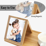 Bamboo Book Holder, Triangle Book Holder Stand with Acrylic Picture Frame, Book Rest with Cup Holder, Tablet and Kindle Stand, Book Lovers Gifts, Bookish Gifts, Bamboo Book Rest Stand