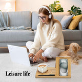 Bamboo Book Holder, Triangle Book Holder Stand with Acrylic Picture Frame, Book Rest with Cup Holder, Tablet and Kindle Stand, Book Lovers Gifts, Bookish Gifts, Bamboo Book Rest Stand