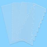 4 Pieces Large Clear Acrylic Cake Scraper Set Cakes Smoother Stripes Edge Contour Comb for DIY Icing Frosting Buttercream Cream Decorating Kitchen Baking Tool Mousse Pastry Cutter