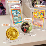 tutata Acrylic Trading Card Display Stand, 10 Pack Clear Card Stands, Card Stands for Sports Cards, Sports Card Holder, PSA Graded Card Display