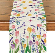 Lavender Tulip Spring Placemats for Dining Table, 12 x 18 Inch Summer Seasonal Holiday Decoration Rustic Vintage Washable Table Mats Set of 4