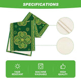 Green Stripes Shamrocks 210 GSM St.Patrick's Day Table Runner, Seasonal Spring Kitchen Dining Table Runner for Home Party Decor 13x72 Inch
