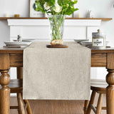 Light Brown Table Runner, Seasonal Fall Washable Kitchen Dining Table Decoration for Home Party Decor 13x72 Inch