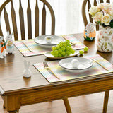 Blue Pink Yellow Buffalo Plaid Placemats Set of 4, 12x18 Inch Seasonal Easter Table Mats for Party Kitchen Dining Decoration