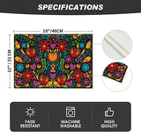 Mexican Cinco De Mayo Placemats for Dining Table, 12 x 18 Inch Floral Fiesta Dia De Los Muertos Decoration Washable Table Mats Set of 4