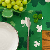 Green Shamrock St. Patrick's Day Placemats Set of 4, 12x18 Inch Seasonal Spring Table Mats for Party Kitchen Dining Decoration