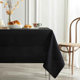 Table Cloth 60x102 Inch Black Tablecloth for 6 Foot Table Washable Polyester Rectangle Tablecloth for Buffet Table, Parties, Holiday Dinner, Wedding