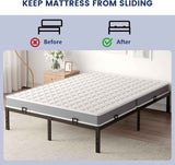 Non Slip Mattress Gaskets for Metal Bed Frame, Mattress Holder in Place Gripper, Adjustable Mattress Retainer Bar, Keep Mattress from Sliding Gripper, 4 PCS, Black