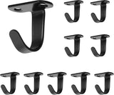 Stainless Steel Screw Mounted Ceiling Hooks, Under-Shelf Towel/Robe Clothes Hook Heavy Duty Coat Hanger for Bathroom Kitchen Cabinet Garage, 10 Pack (Matte Black)