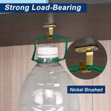 Stainless Steel Screw Mounted Ceiling Hooks, Under-Shelf Towel/Robe Clothes Hook Heavy Duty Coat Hanger for Bathroom Kitchen Cabinet Garage, 10 Pack (Brushed Gold)
