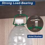 Stainless Steel Screw Mounted Ceiling Hooks, Under-Shelf Towel/Robe Clothes Hook Heavy Duty Coat Hanger for Bathroom Kitchen Cabinet Garage, 10 Pack (Brushed Nickel)