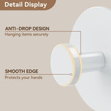 White Adhesive Wall Hook for Coat and Towel: Extra Sticky 12 LB (Max), Stainless Coat Rack Door Holder Hanger, Heavy Duty