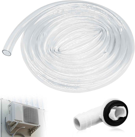 3Ft Portable Air Conditioner Drain Hose, 3/5 Inch Leakproof AC Drain Hose Kit, Universal AC Drain Hose Drain Pipe Replacement with Hose Connector and Clamp, Window Air Conditioner Unit Parts