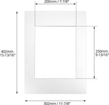 12x16 Picture Mats Cut for 8x10 Photo, 10 Pack White Double Mat Picture Matboard - Pre-Cut Mat Board Show, Bevel Cut Matte to Display Art Family Photos, Show Kits, Art, Picture Framing,