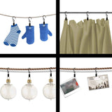 Curtain Clips Gutter Hooks, 40 Pcs Metal S Hooks Awning Xmas Light Shower Hanging Clips for Christmas Decoration, Indoor and Outdoor (Black)