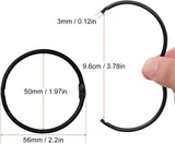 Loose Leaf Binder Book Rings -  36 Pcs 2 Inch Large Metal O Ring Binding Rings for Index Card, School Notecards, Office (Black)