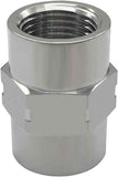 Stainless Steel Coupling Adapter 1/2" NPT Female x 1/2" NPT Female Hex Coupler Pipe Fitting for Air Water Gas Oil(Pack of 2)