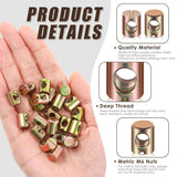 50 Pcs Metric M6 Barrel Nuts Cross Dowels Slotted Nuts Bunk Bed Replacement Hardware Headboard Hardware Kit for Baby Bed Crib Chairs Furniture M6 x 10 mm x 13 mm(Gold)