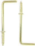 20pcs L Shape Screw Hooks, 2 Inch Square Bend, Gold Steel, 100% Steel, Wall Mount, Minimalist, For Home, Office, Decoration