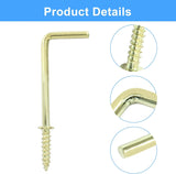 20pcs L Shape Screw Hooks, 2 Inch Square Bend, Gold Steel, 100% Steel, Wall Mount, Minimalist, For Home, Office, Decoration