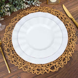 Efavormart 6 Pack 15" Natural Metallic String Round Placemats for Wedding Events Birthday Party