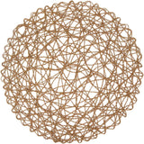 Efavormart 6 Pack 15" Natural Metallic String Round Placemats for Wedding Events Birthday Party