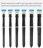 Multi-sizes Genuine Leather Band, Flat Thin Elegant Leather Watch Strap for Men and Women