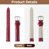 Quick Release Genuine Leather Watch Band Embossed Pattern Leather Watch Strap Replacement for Men Women