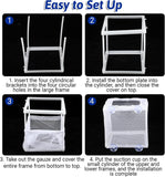 2 Pack Fish Incubator Mesh Box Aquarium, 6.3" x 5.51" x 5.91" Breeder Box for Fish Tank White Nylon Mesh Fishes Breeder Boxes for Aquarium Juvenile Fishes Separation Net Fry Hatchery with Suction Cups