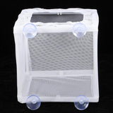 2 Pack Fish Incubator Mesh Box Aquarium, 6.3" x 5.51" x 5.91" Breeder Box for Fish Tank White Nylon Mesh Fishes Breeder Boxes for Aquarium Juvenile Fishes Separation Net Fry Hatchery with Suction Cups