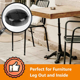 24-Pack Wrought Iron Patio Furniture Feet Caps 1-1/2 Inch Plastic Outdoor Patio Chair Leg Caps Floor Protecting Replacement Feet Glides for Metal Tables and Chairs, Black