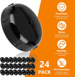 24-Pack Wrought Iron Patio Furniture Feet Caps 1-1/2 Inch Plastic Outdoor Patio Chair Leg Caps Floor Protecting Replacement Feet Glides for Metal Tables and Chairs, Black