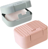 2 Pack Travel Soap Case with Lever - Holder for Soap & Shampoo Bars with Secure 4-Point Closure