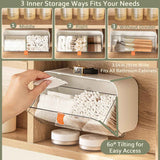 White Storage Box with Lid for Cotton Swabs Cotton Pads Toothpicks Household Organizer