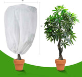 2 Pack Frost Protection Plant Covers White Frost Resistant Fabric Tree Cover with Drawstring Outdoor Greenhouse Winter Protection for Plants Shrubs Potted Plants
