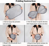2 Pack Foldable Mesh Laundry Baskets with Reinforced Handles Grey Portable for Home Travel Student Use
