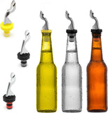 6 Pack Silicone Vacuum Bottle Stoppers Red Yellow Black for Wine Champagne Beer Whisky Soft Drinks Water Airtight Reusable