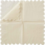 200 Pack Cocktail Napkin 2-Ply Scalloped Edged Dessert Napkins Folded 5 x 5 Inches Disposable Napkins for Dinner Wedding Birthday Party Bridal Anniversary Recepti Event (Milky-White)