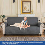 Couch Covers for 3 Cushion with Pockets and Non Slip Straps Water Resistant Sofa Slipcovers for Living Room Soft Thick Furniture Protector for Pets Dogs Kids (Large, Dark Gray)