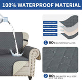 Couch Covers for 3 Cushion with Pockets and Non Slip Straps Water Resistant Sofa Slipcovers for Living Room Soft Thick Furniture Protector for Pets Dogs Kids (Large, Dark Gray)