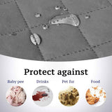 Reversible Sofa Cover for 3 Cushion Couch Water Resistant Couch Cover for Dogs Non Slip Furniture Protector Cover with Elastic Strap for Pet Cat (Seat Width: 66", Grey/Beige)
