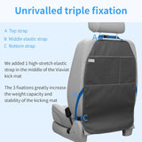 Car Seat Protector Large Kick Mat 2 Pack Durable Water Resistant Auto Seat Back Covers with 2 Mesh Pockets Protection Against Dust Mud Scratches (Black, 2-Pack)