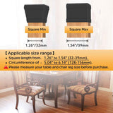 16 PCS Square Silicone Chair Leg Floor Protector, Chair Leg Cover, Furniture Leg Protector, Mobile Table and Chair Leg Cover, Protect The Floor from Scratches,1.5",Black.